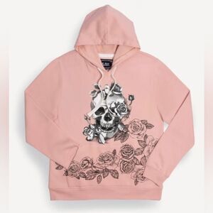 Blind Rooster Wrap Around Graphics Hoodie Sweatshirt Skull Floral Streetwear MED